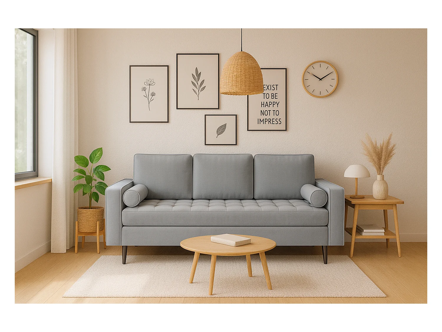 Rozkładana sofa MONZA 225x96x100 cm – szary  Monolith 85