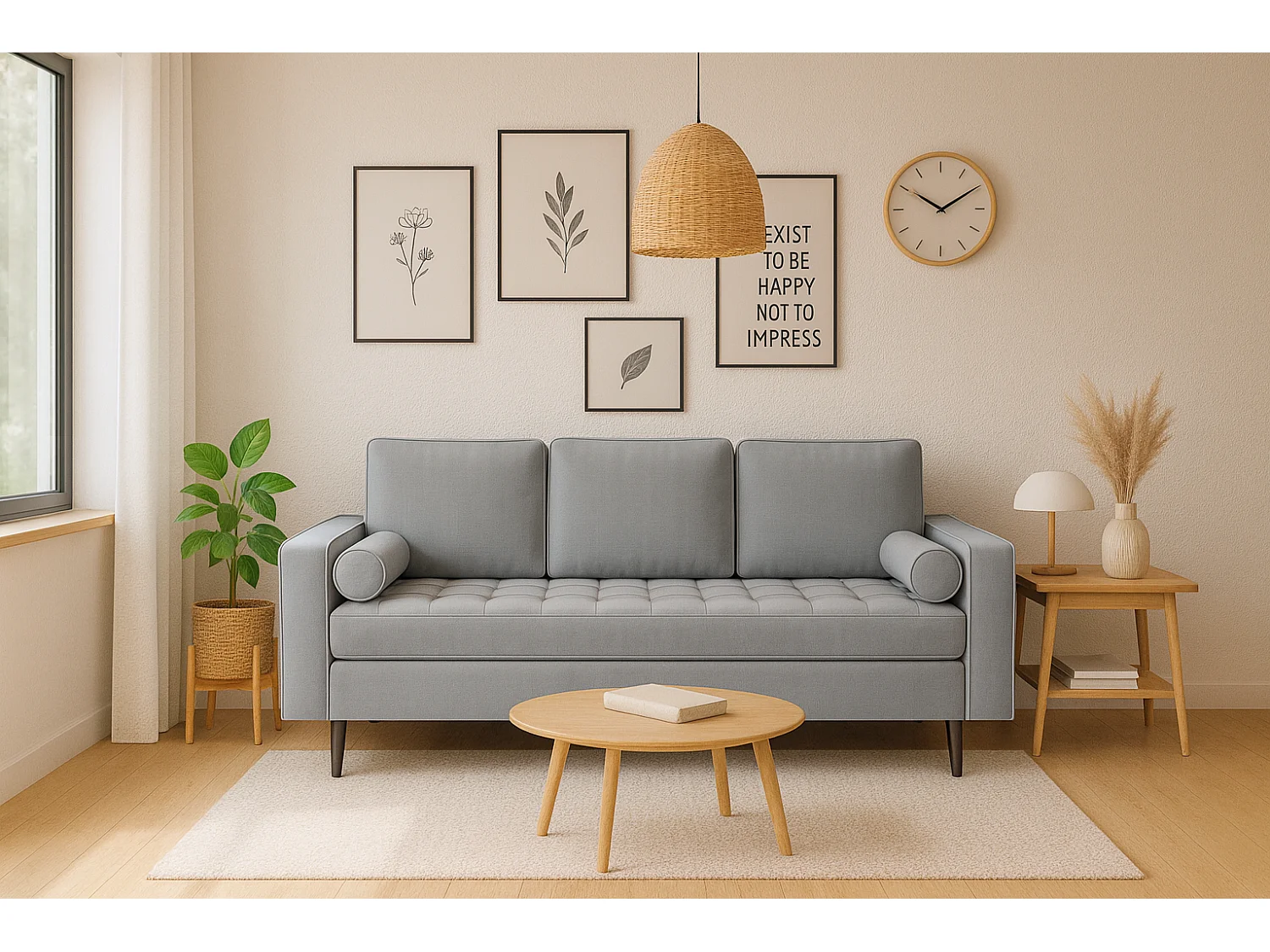 Canapé convertible MONZA 225x96x100 cm –  gris Monolith 85