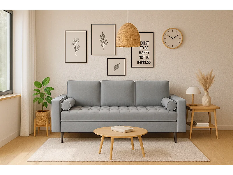 Rozkładana sofa MONZA 225x96x100 cm – szary  Monolith 85