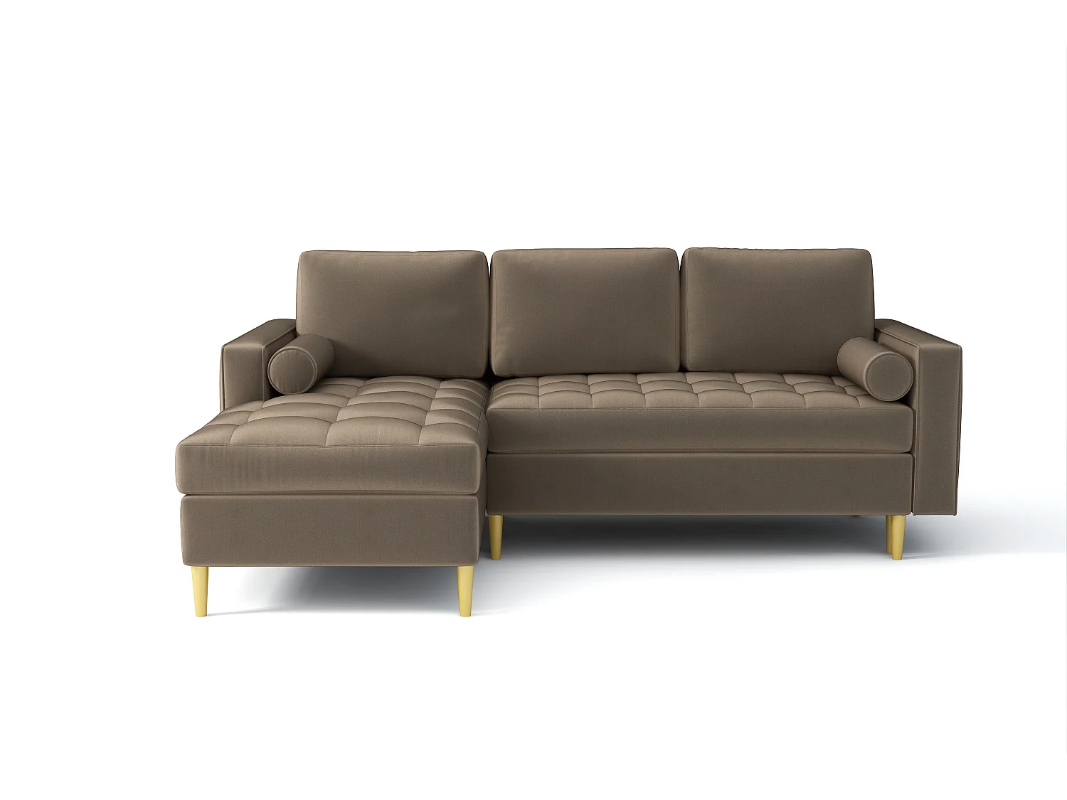 Narożnik lewy rozkładany Monza 246x172 cm z funkcją spania - brązowy Monolith 15