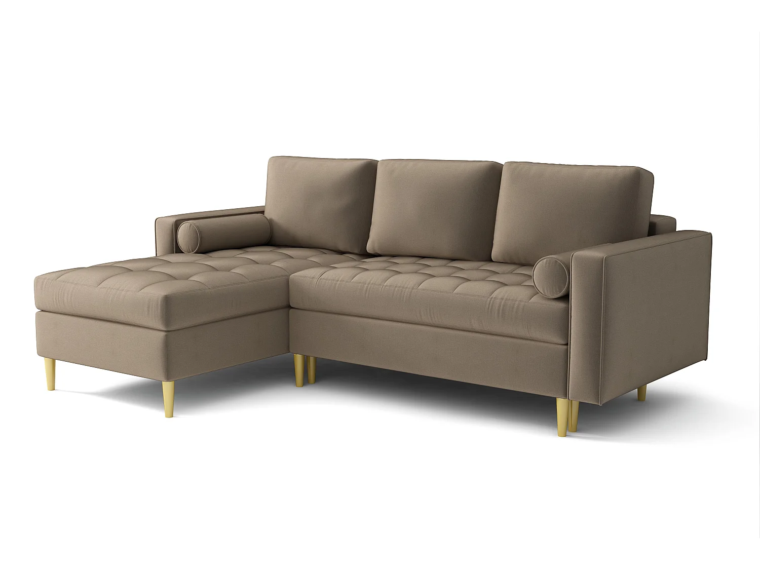 Narożnik lewy rozkładany Monza 246x172 cm z funkcją spania - brązowy Monolith 15