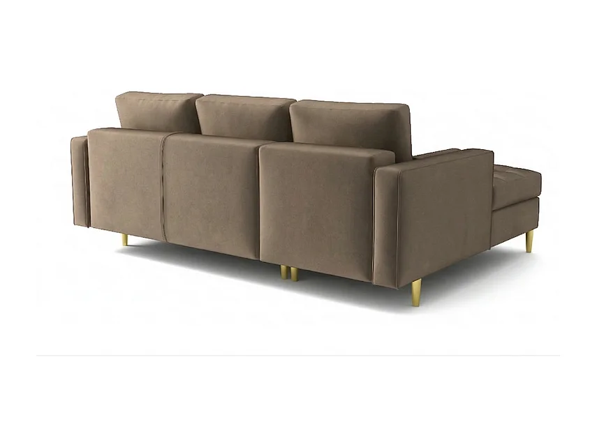 Narożnik lewy rozkładany Monza 246x172 cm z funkcją spania - brązowy Monolith 15