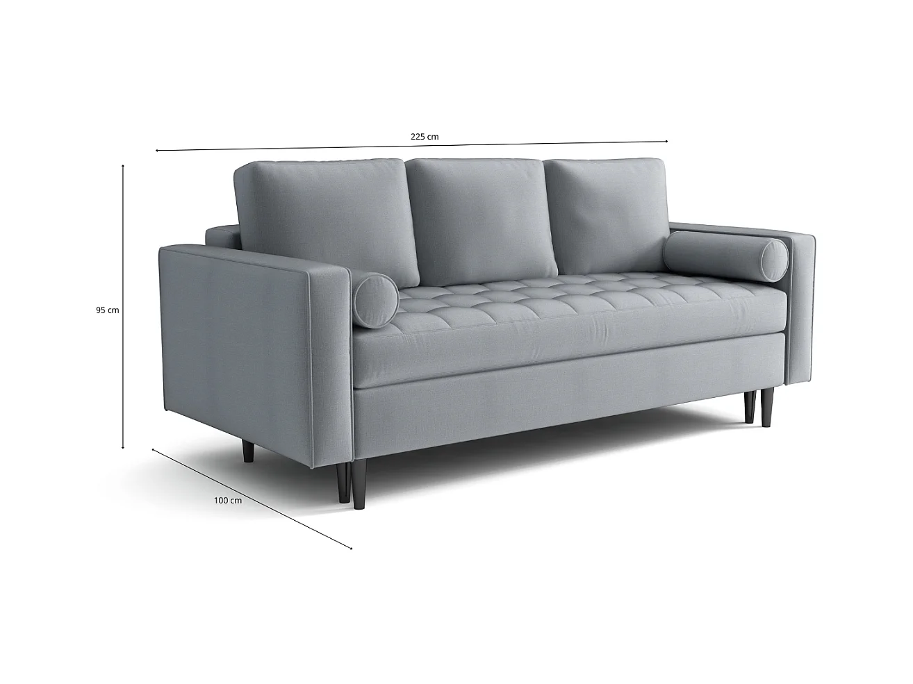 Slaapbank MONZA 225x96x100 cm –  roze  Monolith 63