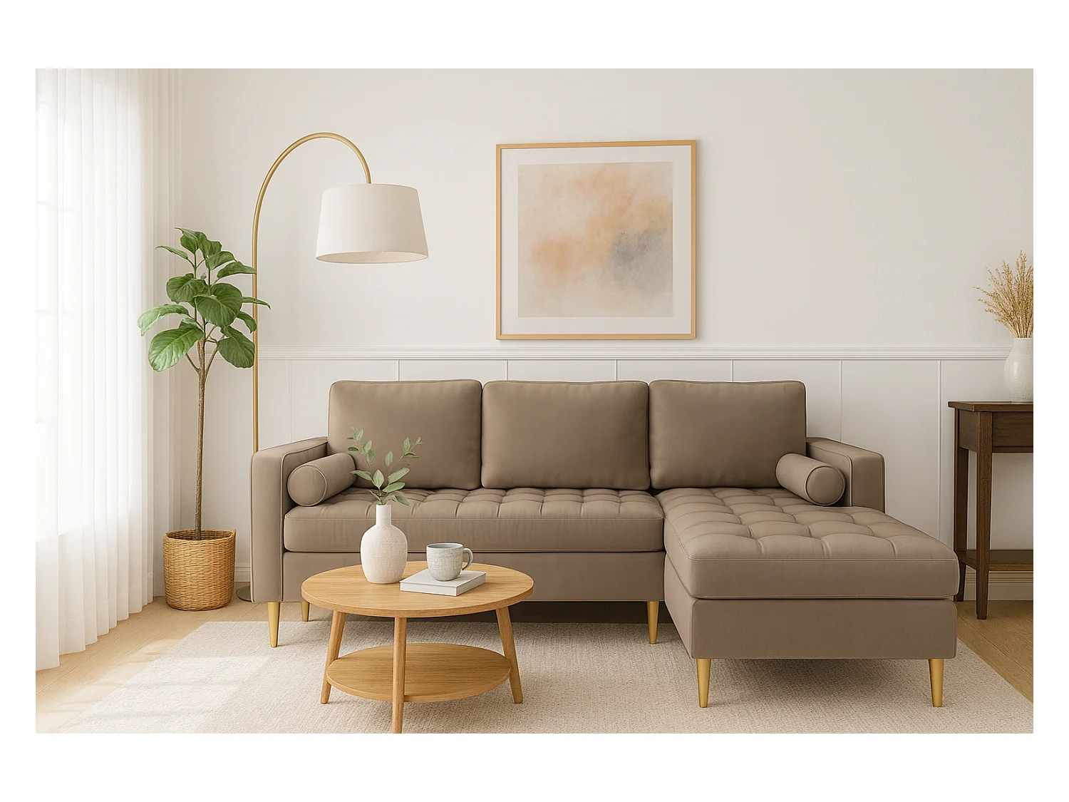 Hoekbank rechts MONZA met slaapfunctie 246x172 cm – bruin Monolith 15