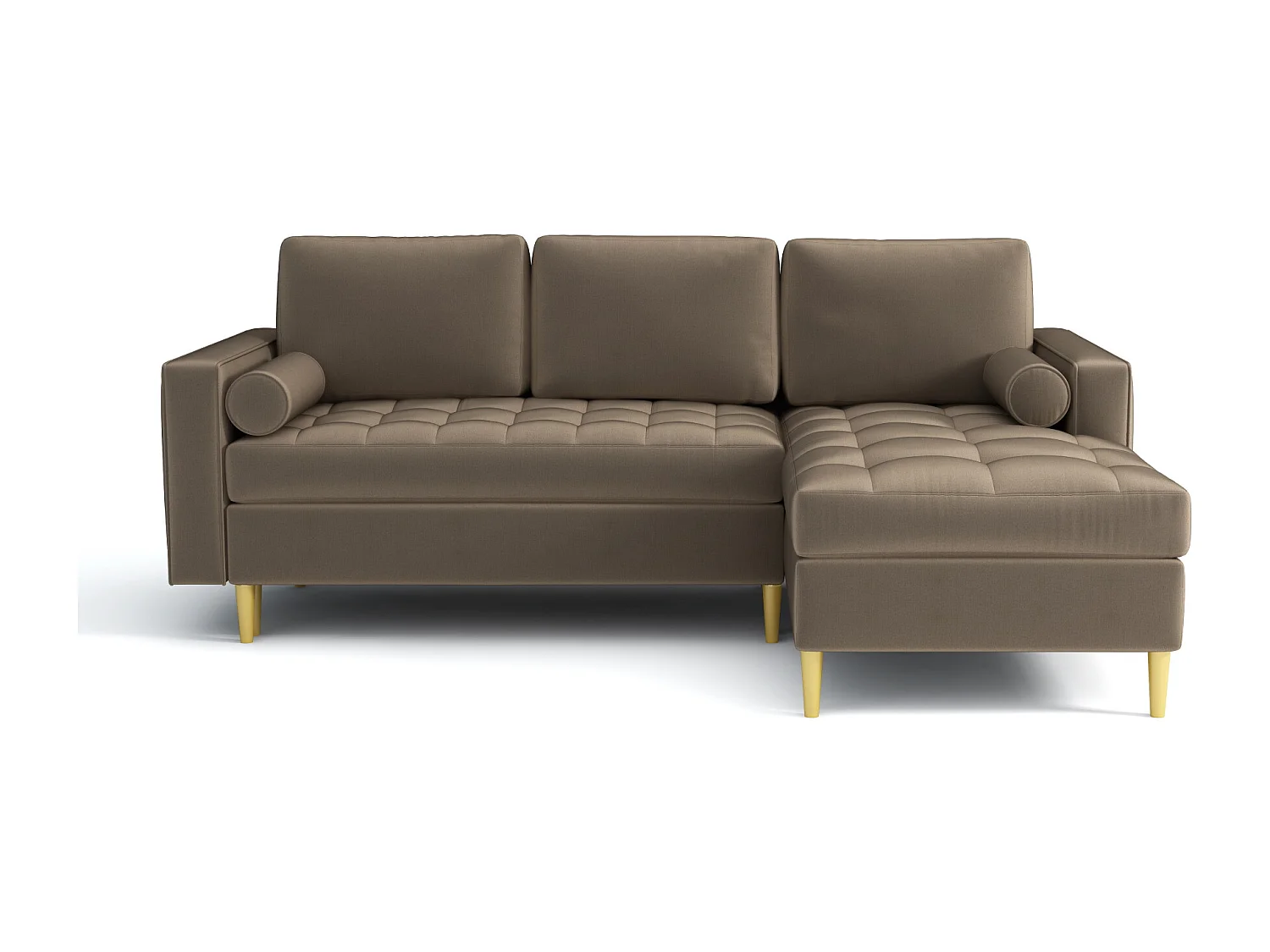 Hoekbank rechts MONZA met slaapfunctie 246x172 cm – bruin Monolith 15