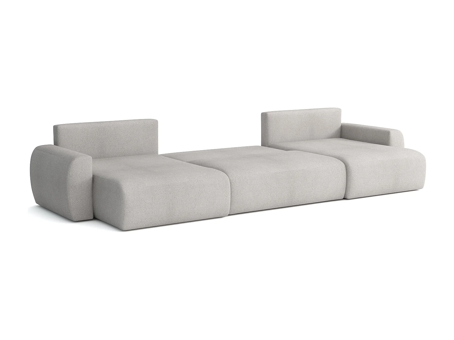 ARIEL U – Canapé d’angle  convertible 315x142x87 cm, tissu Velo 19 noir