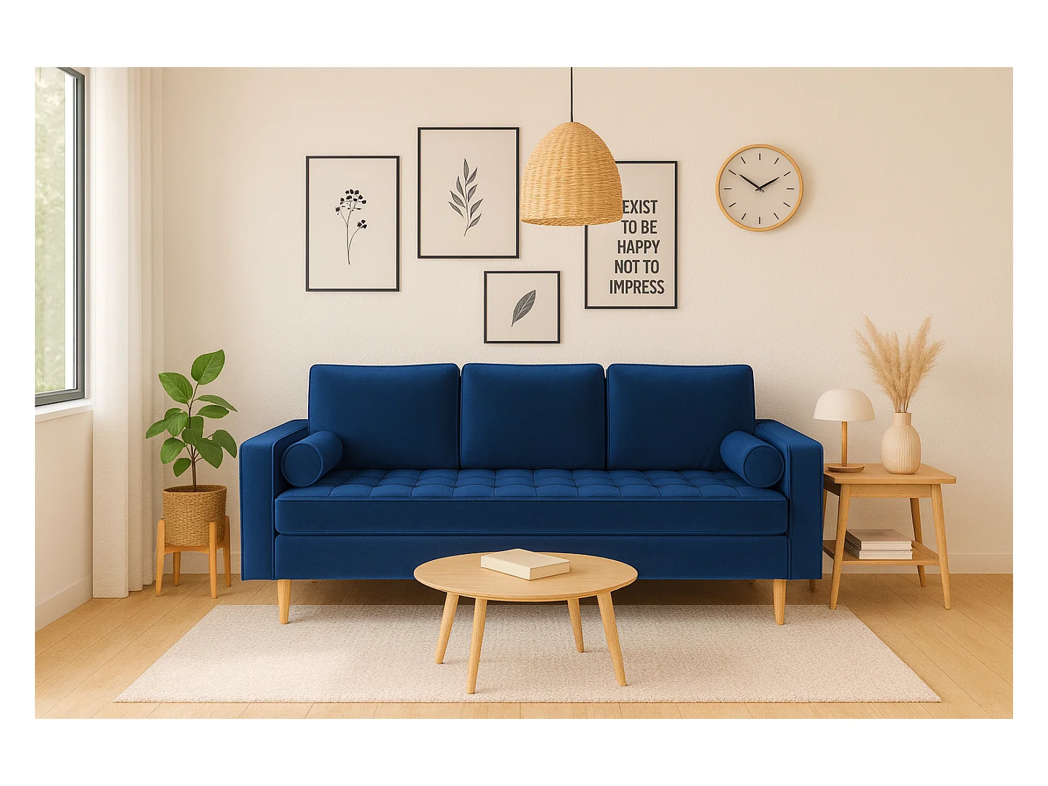 Schlafsofa MONZA 225x96x100 cm – marineblau Monolith 77