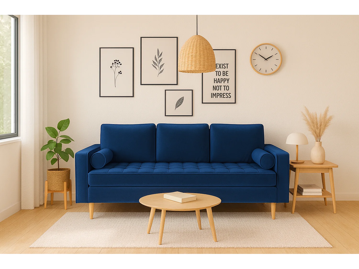 Schlafsofa MONZA 225x96x100 cm – marineblau Monolith 77