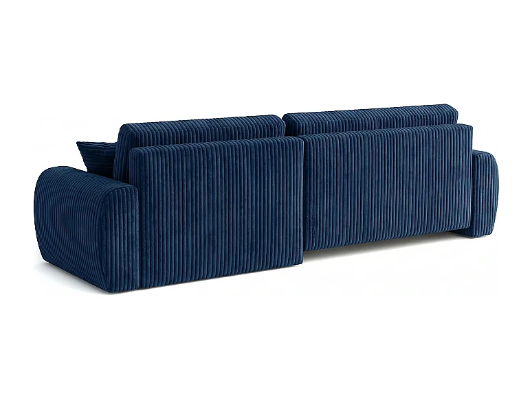 Stylowy narożnik rozkładany prawostronny  ARIEL L 246x150x87 cm w tkaninie Velo 88 granatowe