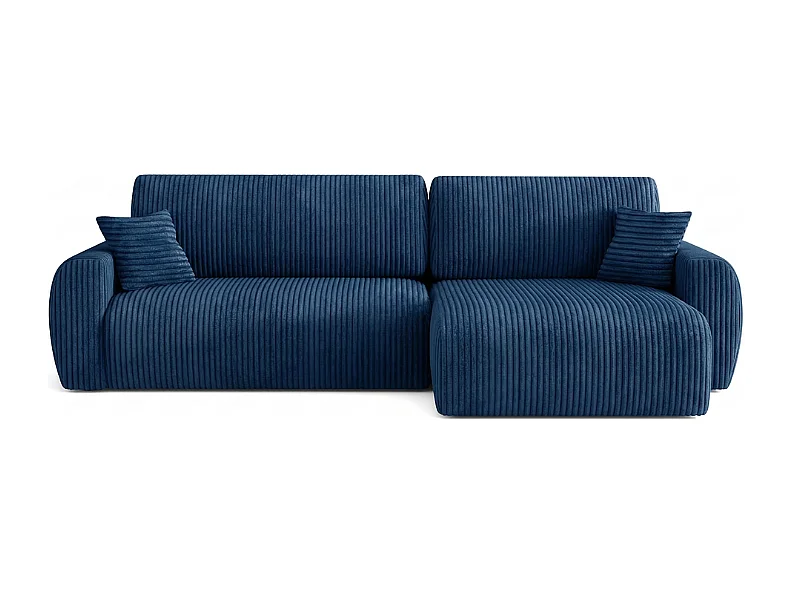 ARIEL L – Rechtse hoekbank met slaapfunctie  250x142x87 cm, stof Velo 88 donkerblau