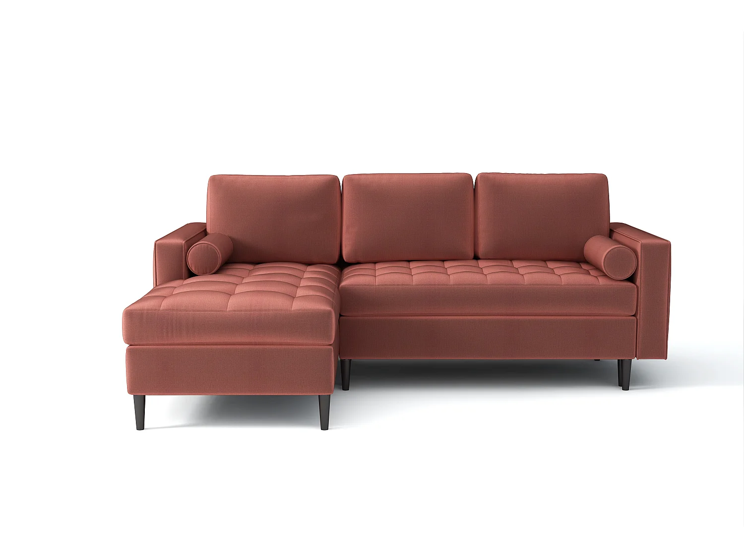 Hoekbank links MONZA met slaapfunctie 246x172 cm –  roze  Monolith 63