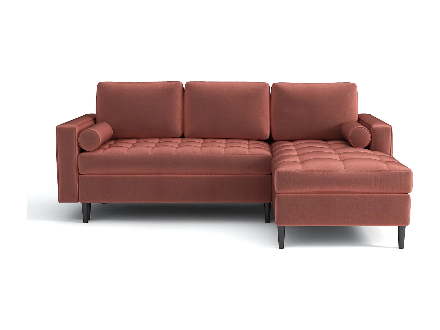 Canapé d’angle droit convertible MONZA 246x172 cm –  rose Monolith  63