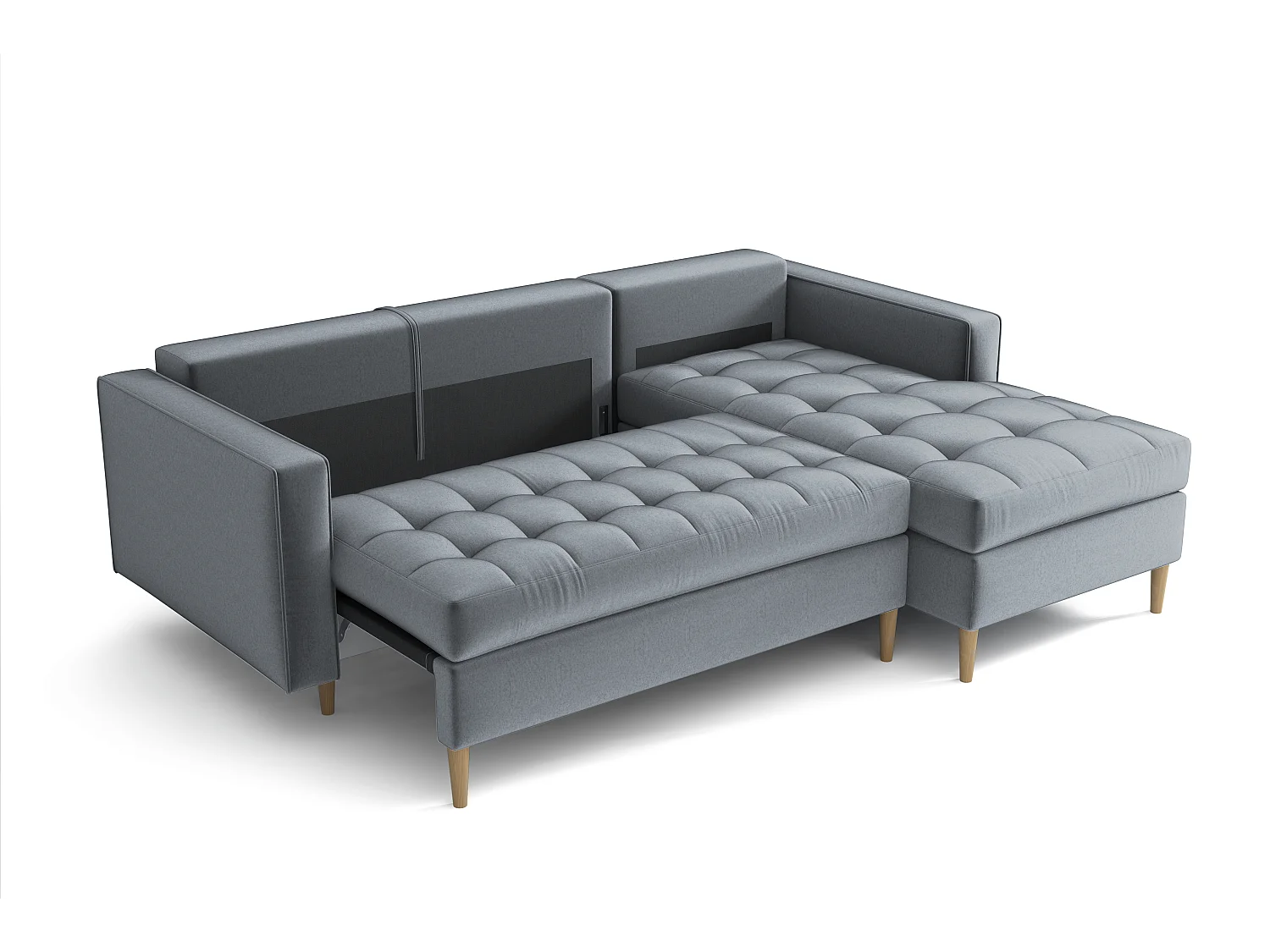 Hoekbank rechts MONZA met slaapfunctie 246x172 cm –  roze  Monolith 63