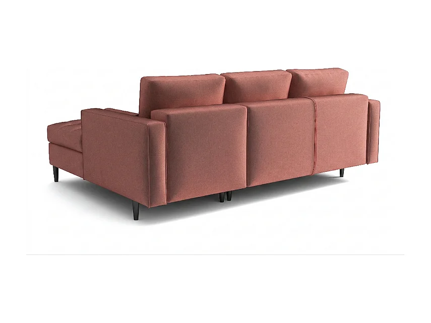 Canapé d’angle droit convertible MONZA 246x172 cm –  rose Monolith  63
