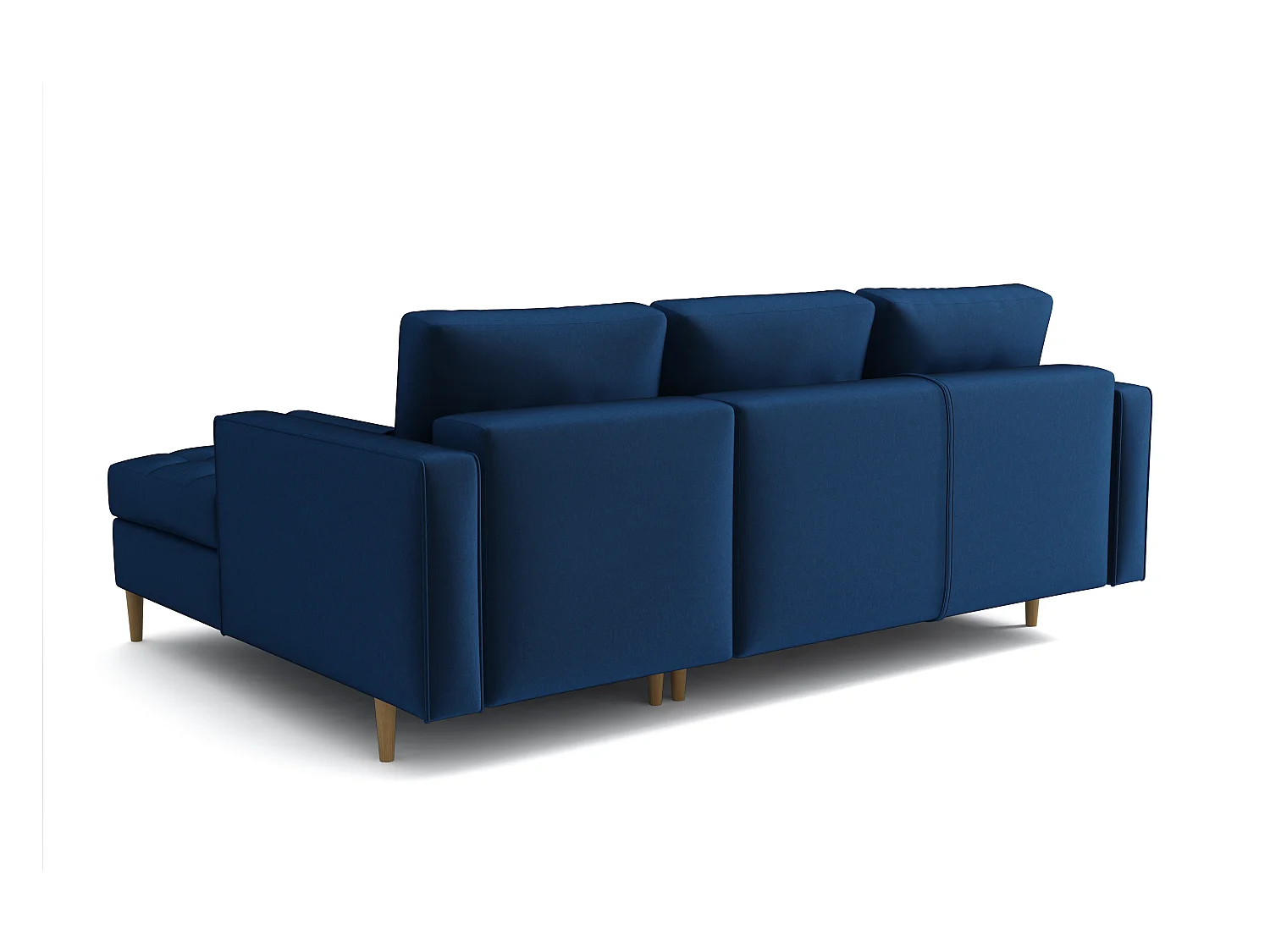 Hoekbank rechts MONZA met slaapfunctie 246x172 cm – marineblauw Monolith 77