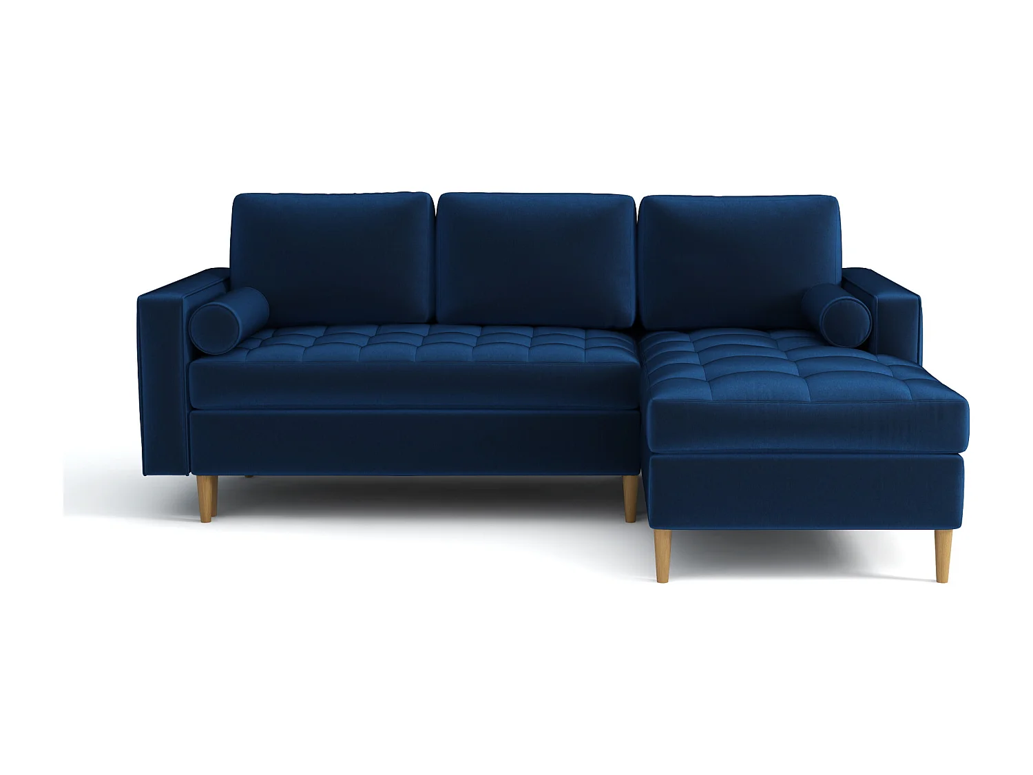 Canapé d’angle droit convertible MONZA 246x172 cm – bleu marine Monolith 77