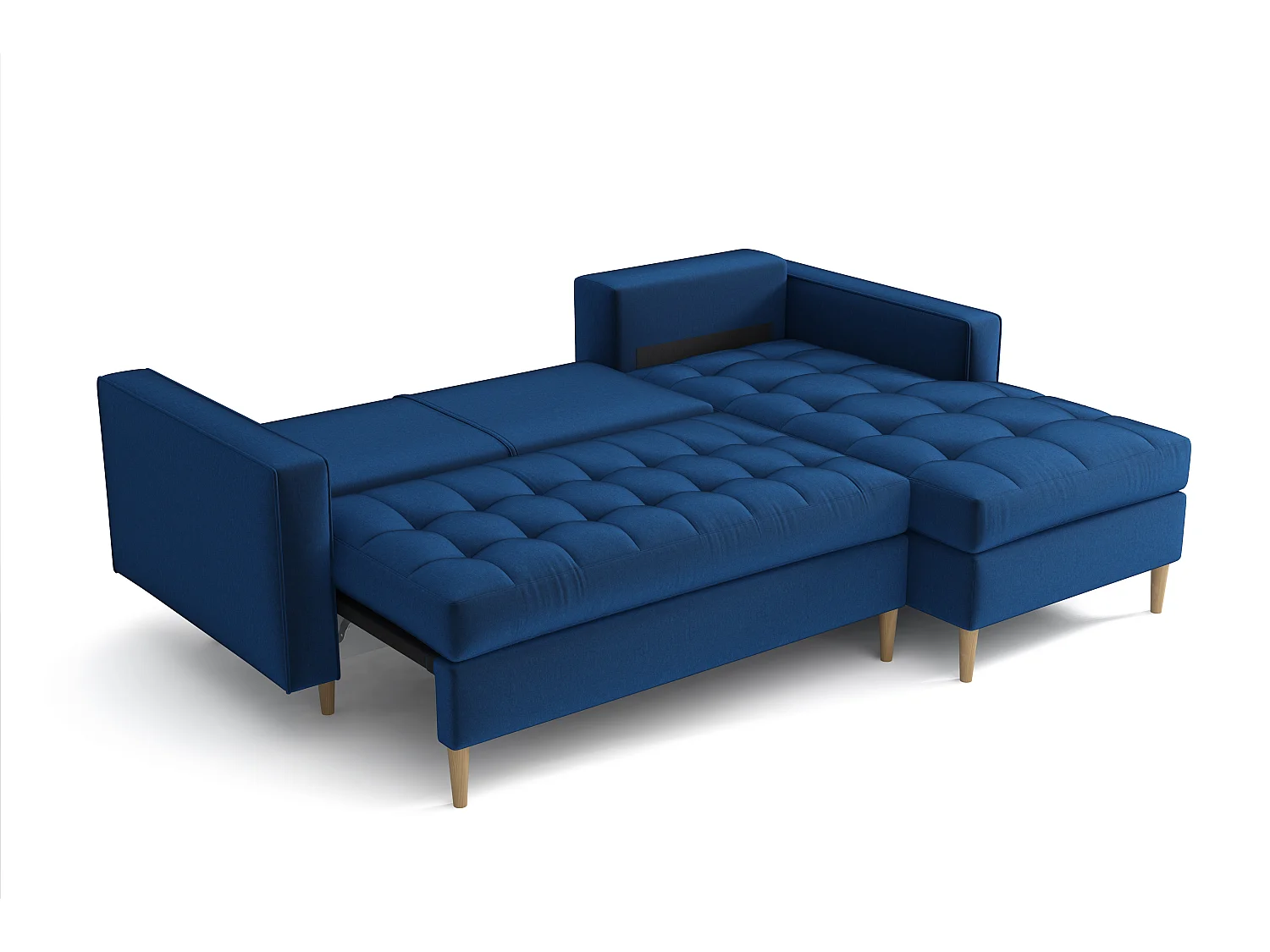 Canapé d’angle droit convertible MONZA 246x172 cm – bleu marine Monolith 77