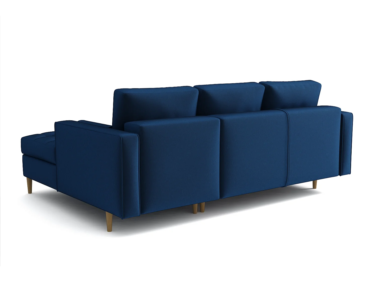 Canapé d’angle droit convertible MONZA 246x172 cm – bleu marine Monolith 77