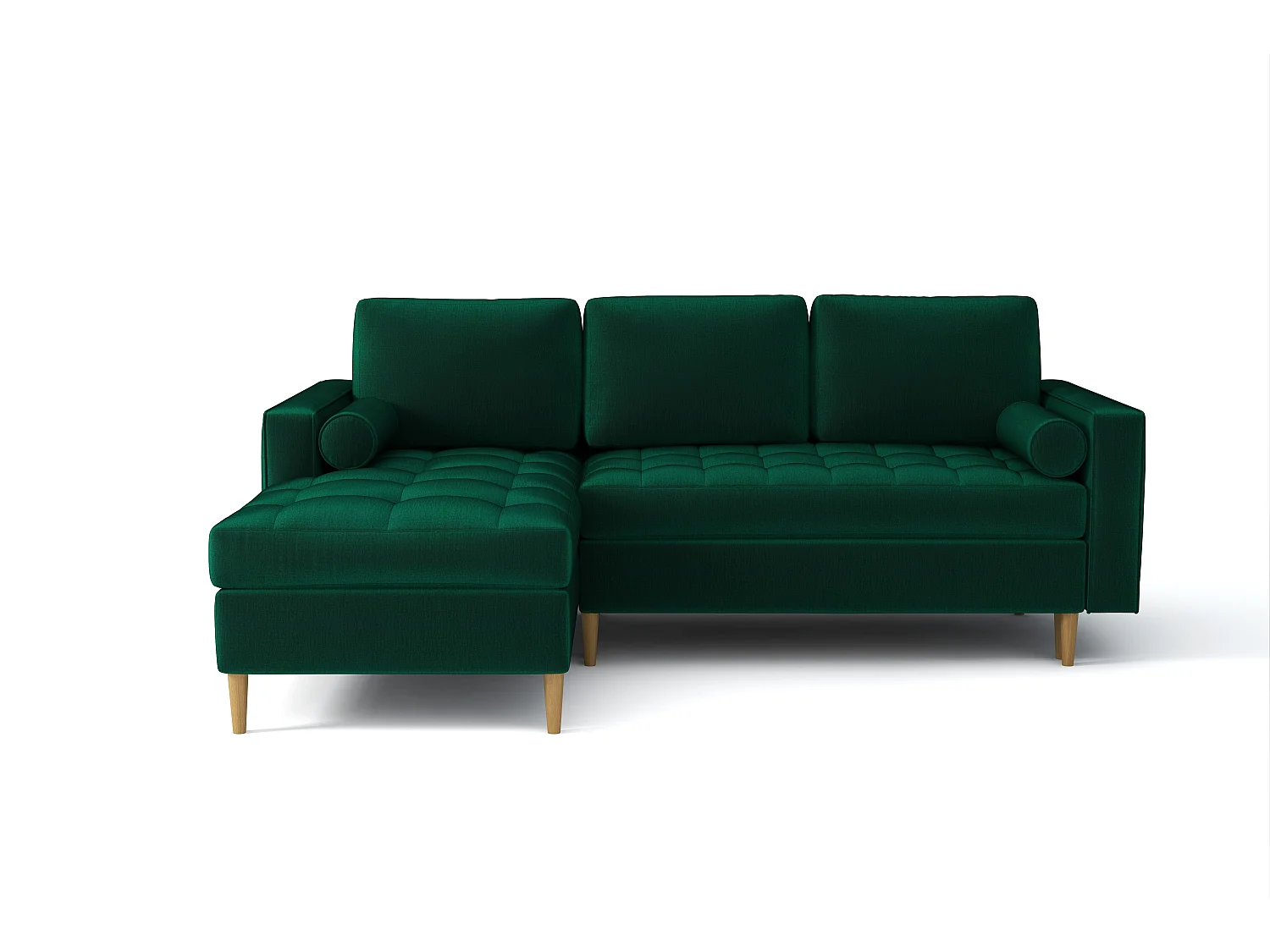 Hoekbank links MONZA met slaapfunctie 246x172 cm –   flessengroen Monolith 37