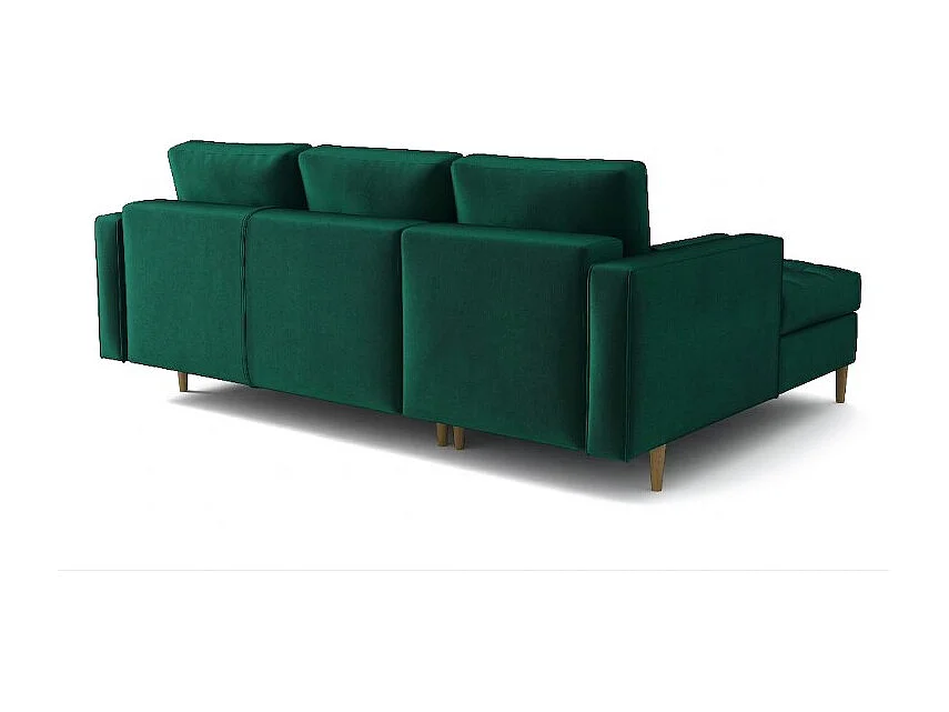 Hoekbank links MONZA met slaapfunctie 246x172 cm –   flessengroen Monolith 37