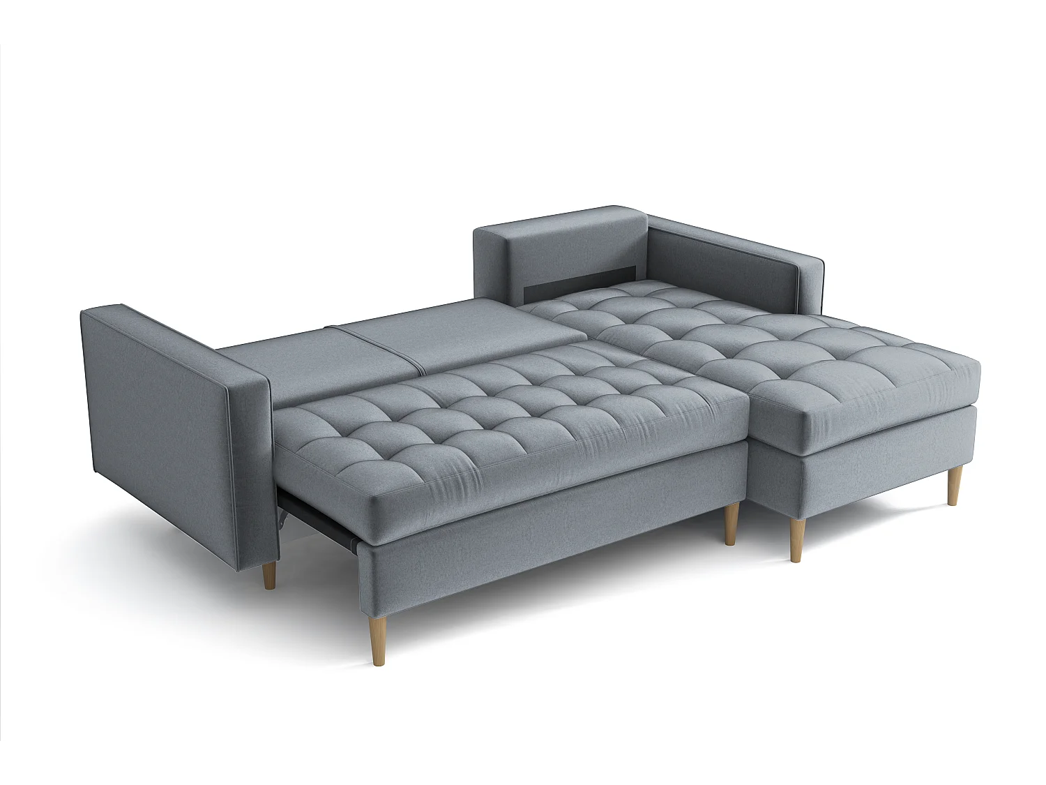 Hoekbank links MONZA met slaapfunctie 246x172 cm –   flessengroen Monolith 37