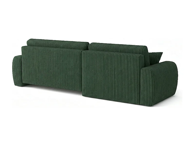 ARIEL L – Canapé d’angle gauche convertible 250x142x87 cm, tissu Velo 79 vert bouteille