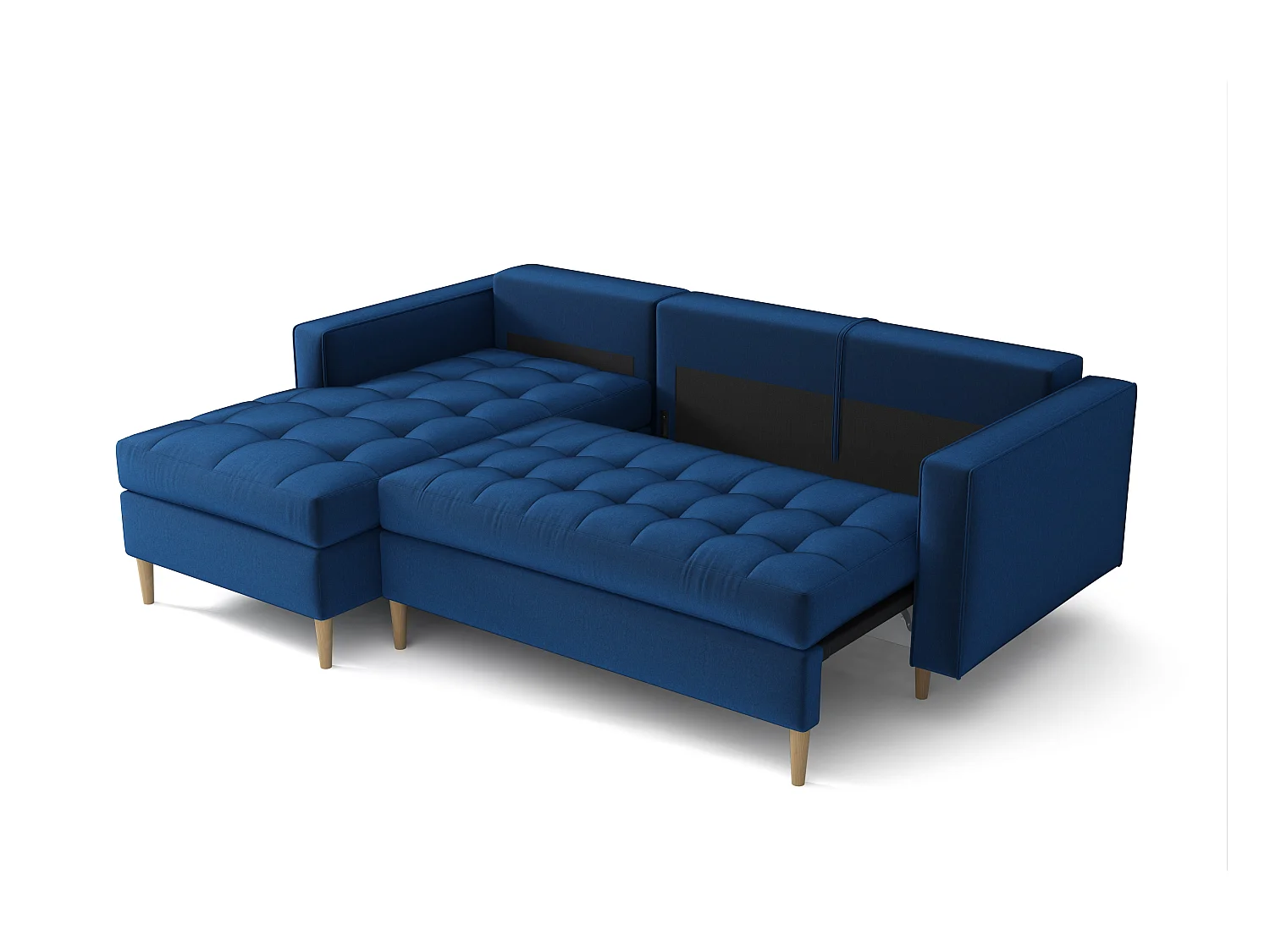 Hoekbank links MONZA met slaapfunctie 246x172 cm – marineblauw Monolith 77