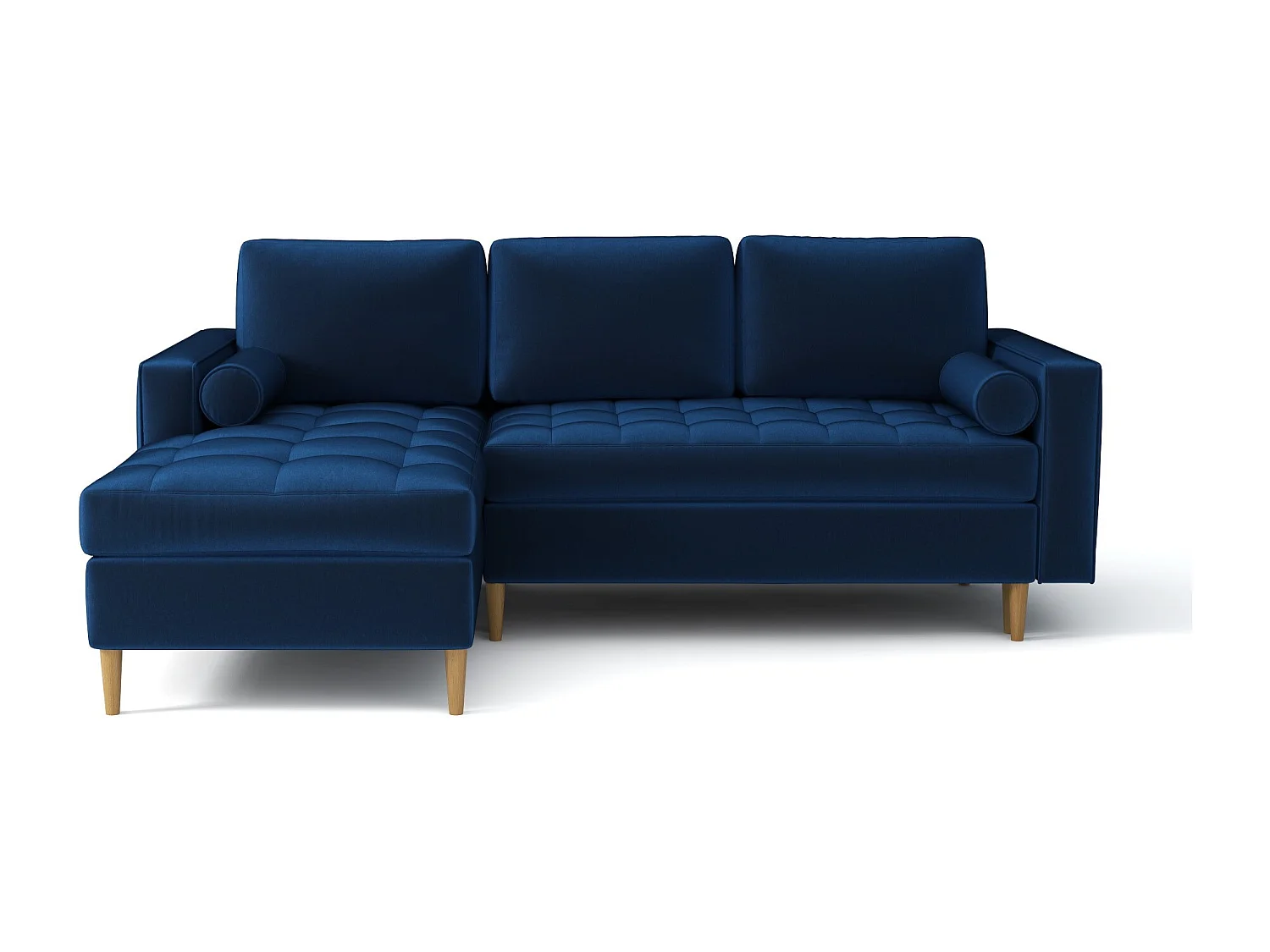 Canapé d’angle gauche convertible MONZA 246x172 cm – bleu marine Monolith 77