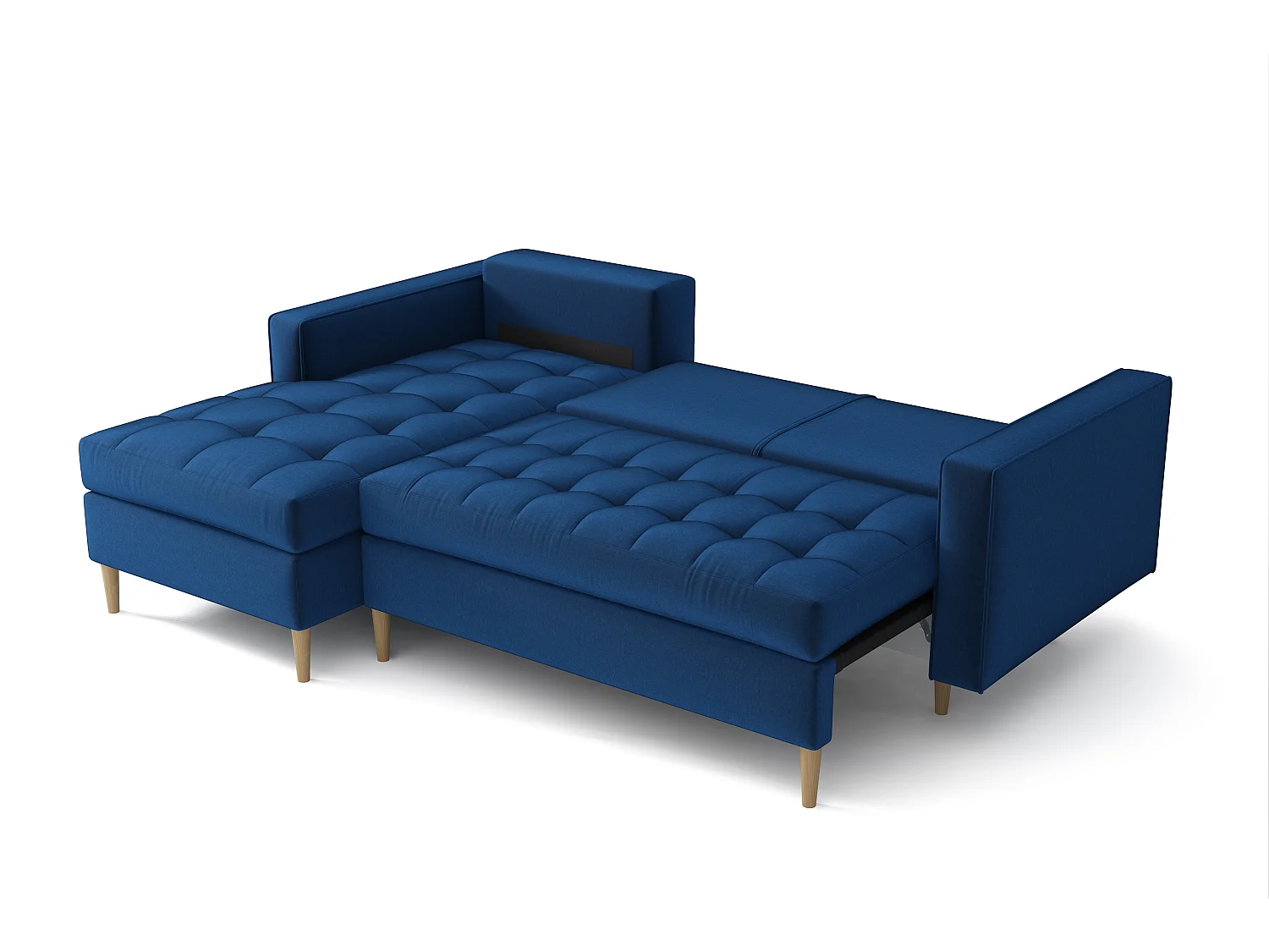 Canapé d’angle gauche convertible MONZA 246x172 cm – bleu marine Monolith 77