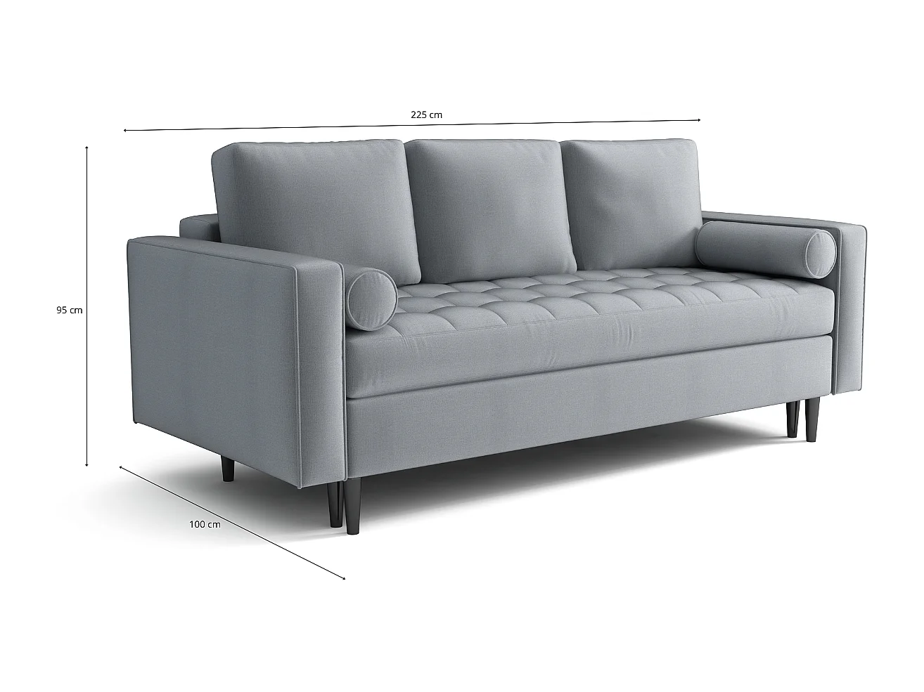 Canapé convertible MONZA 225x96x100 cm – vert bouteille  Monolith 37