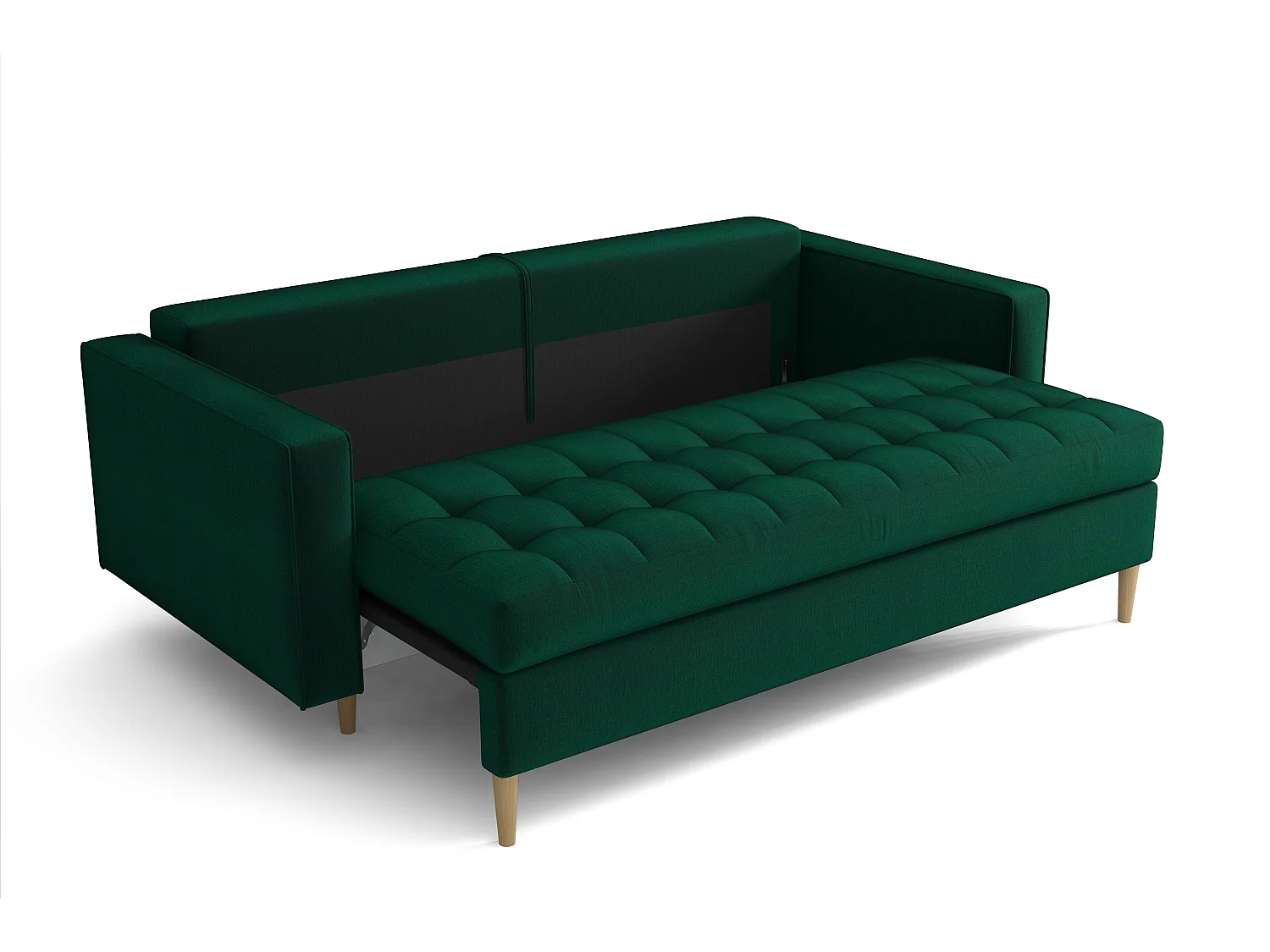 Rozkładana sofa MONZA 225x96x100 cm – butelkowa zieleń Monolith 37