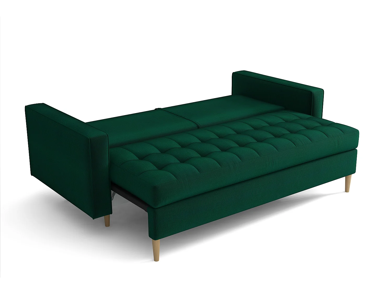 Rozkładana sofa MONZA 225x96x100 cm – butelkowa zieleń Monolith 37
