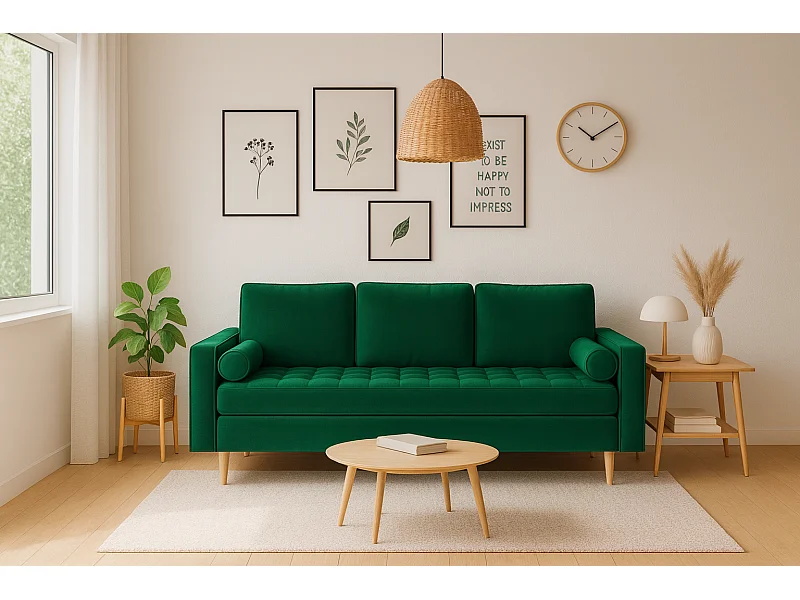 Canapé convertible MONZA 225x96x100 cm – vert bouteille  Monolith 37