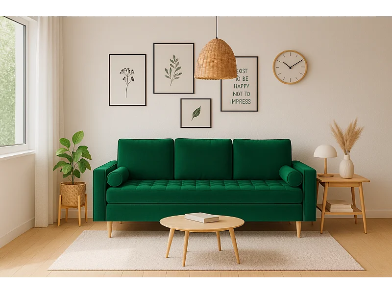 Schlafsofa MONZA 225x96x100 cm – Flaschengrün Monolith 37