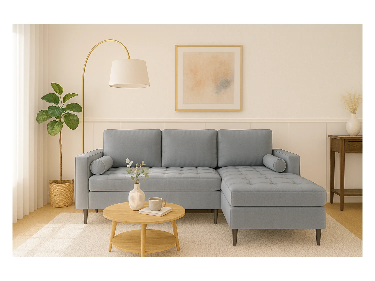 Schlafsofa-Eckcouch rechts MONZA 246x172 cm –  grau Monolith 85