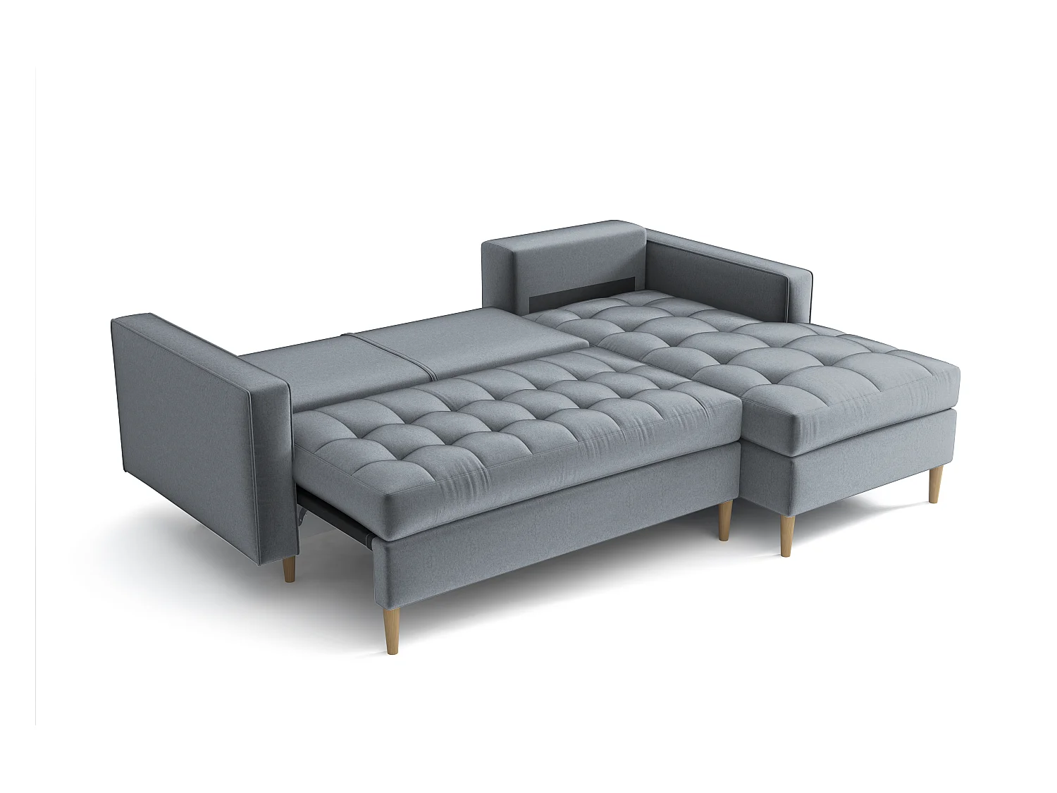 Schlafsofa-Eckcouch rechts MONZA 246x172 cm –  grau Monolith 85