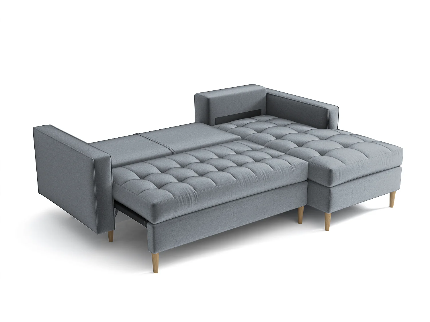 Canapé d’angle droit convertible MONZA 246x172 cm –  gris Monolith 85