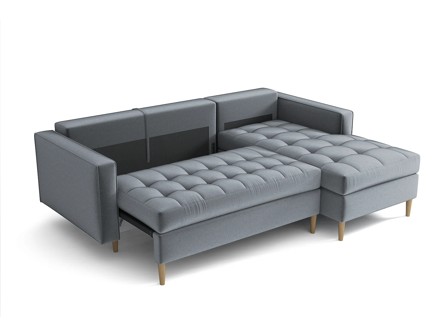 Hoekbank rechts MONZA met slaapfunctie 246x172 cm –  grijs Monolith 85