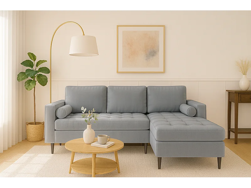 Narożnik prawy rozkładany Monza 246x172 cm z funkcją spania - szary Monolith 85