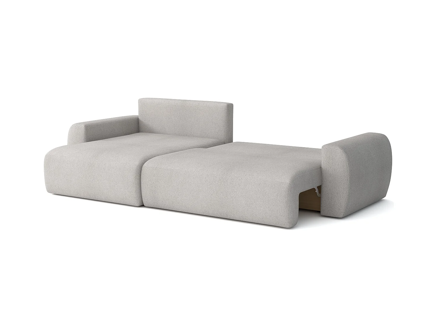 ARIEL L – Linker hoekbank met slaapfunctie  250x142x87 cm, stof Velo 48 bruin