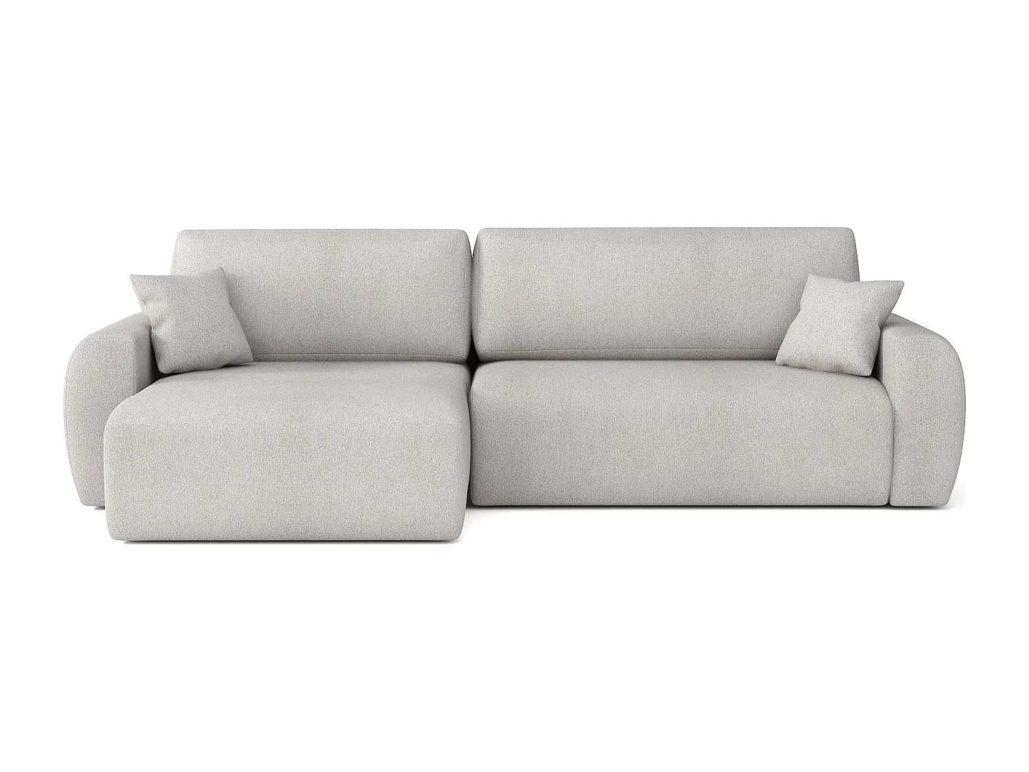 ARIEL L – Canapé d’angle gauche convertible 250x142x87 cm, tissu Velo 48 marron