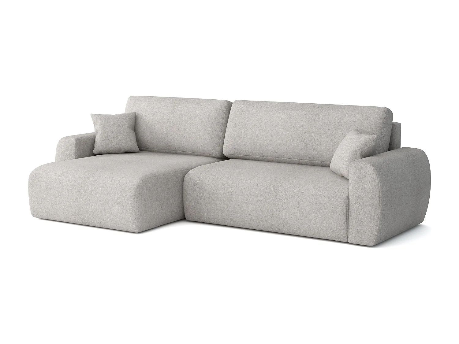 ARIEL L – Canapé d’angle gauche convertible 250x142x87 cm, tissu Velo 48 marron