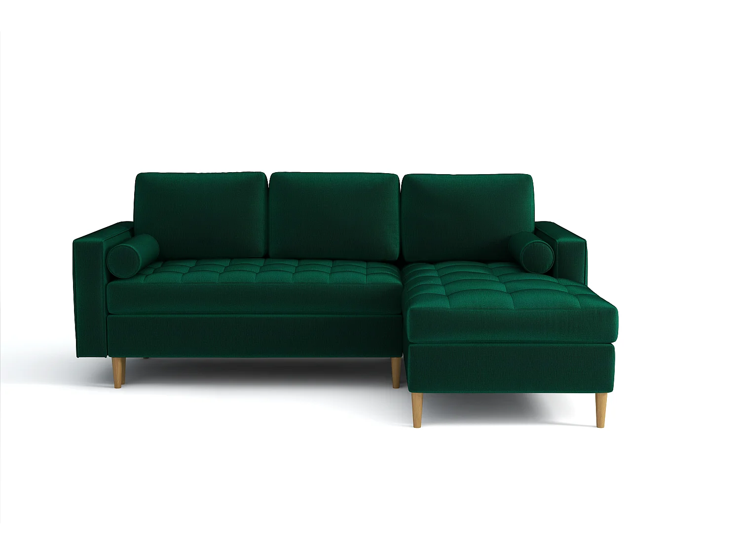 Hoekbank rechts MONZA met slaapfunctie 246x172 cm –   flessengroen Monolith 37