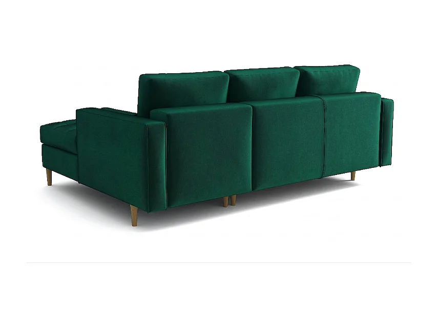 Hoekbank rechts MONZA met slaapfunctie 246x172 cm –   flessengroen Monolith 37