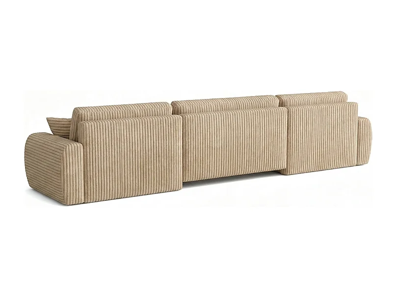 Stylowy narożnik rozkładany  ARIEL U 342x142x87 cm w tkaninie Velo 22 kremowej