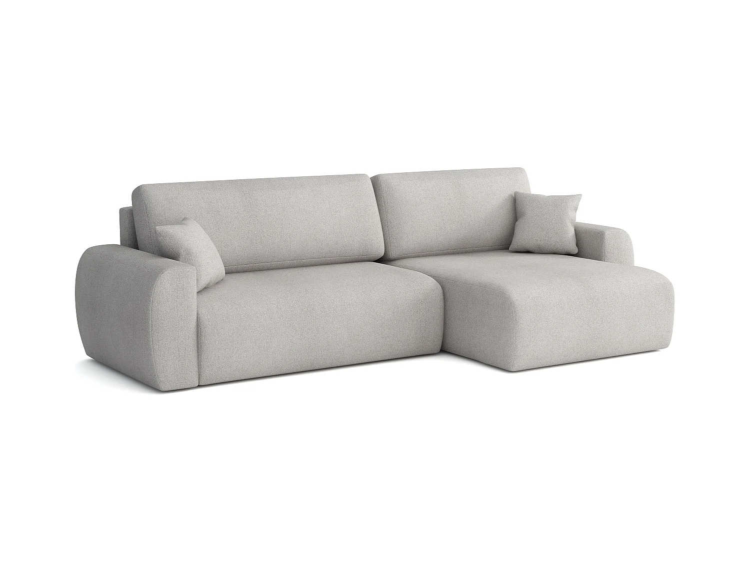 ARIEL L – Rechtse hoekbank met slaapfunctie  250x142x87 cm, stof Velo 48 bruin