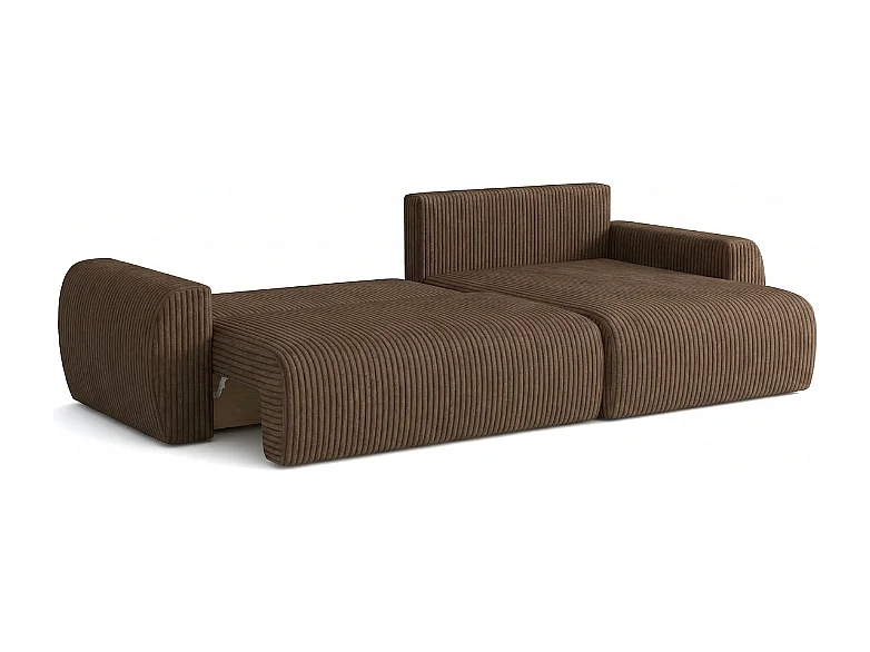 ARIEL L – Ecksofa rechts 250x142x87 cm, Stoff Velo  48 braun, mit Schlaffunktion
