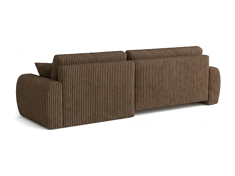 ARIEL L – Ecksofa rechts 250x142x87 cm, Stoff Velo  48 braun, mit Schlaffunktion