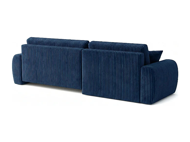 Stylowy narożnik rozkładany lewostronny  ARIEL L 250x142x87 cm w tkaninie Velo 88 granatowej