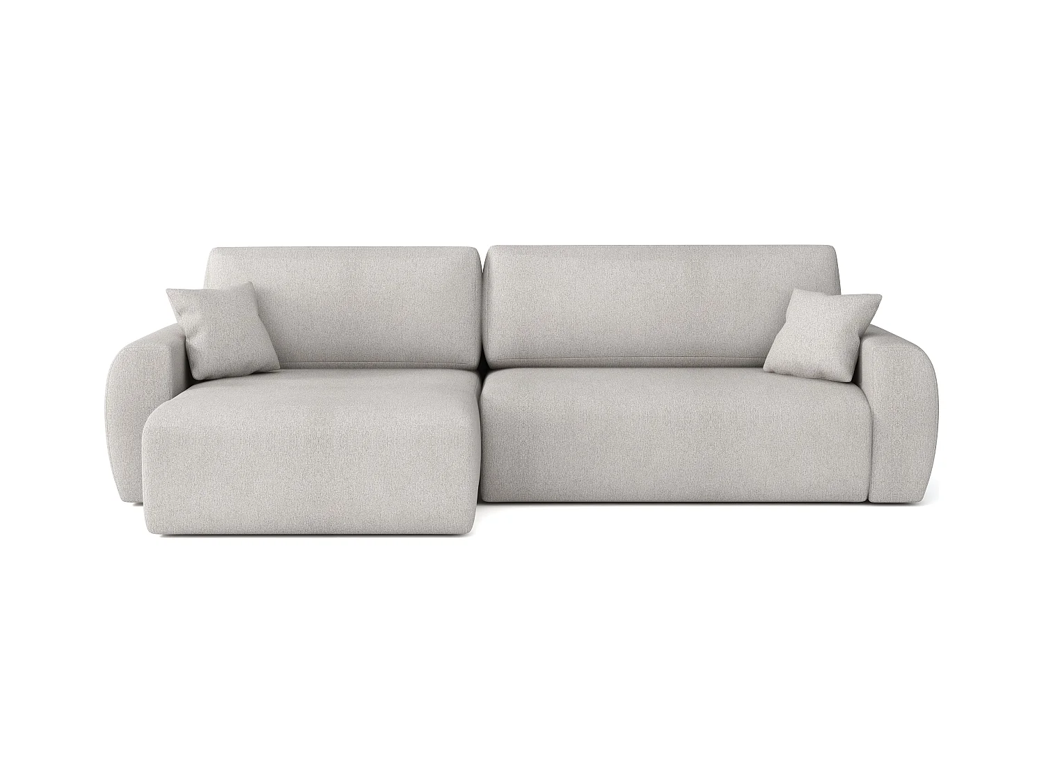 Stylowy narożnik rozkładany lewostronny  ARIEL L 250x142x87 cm w tkaninie Velo 22 kremowej